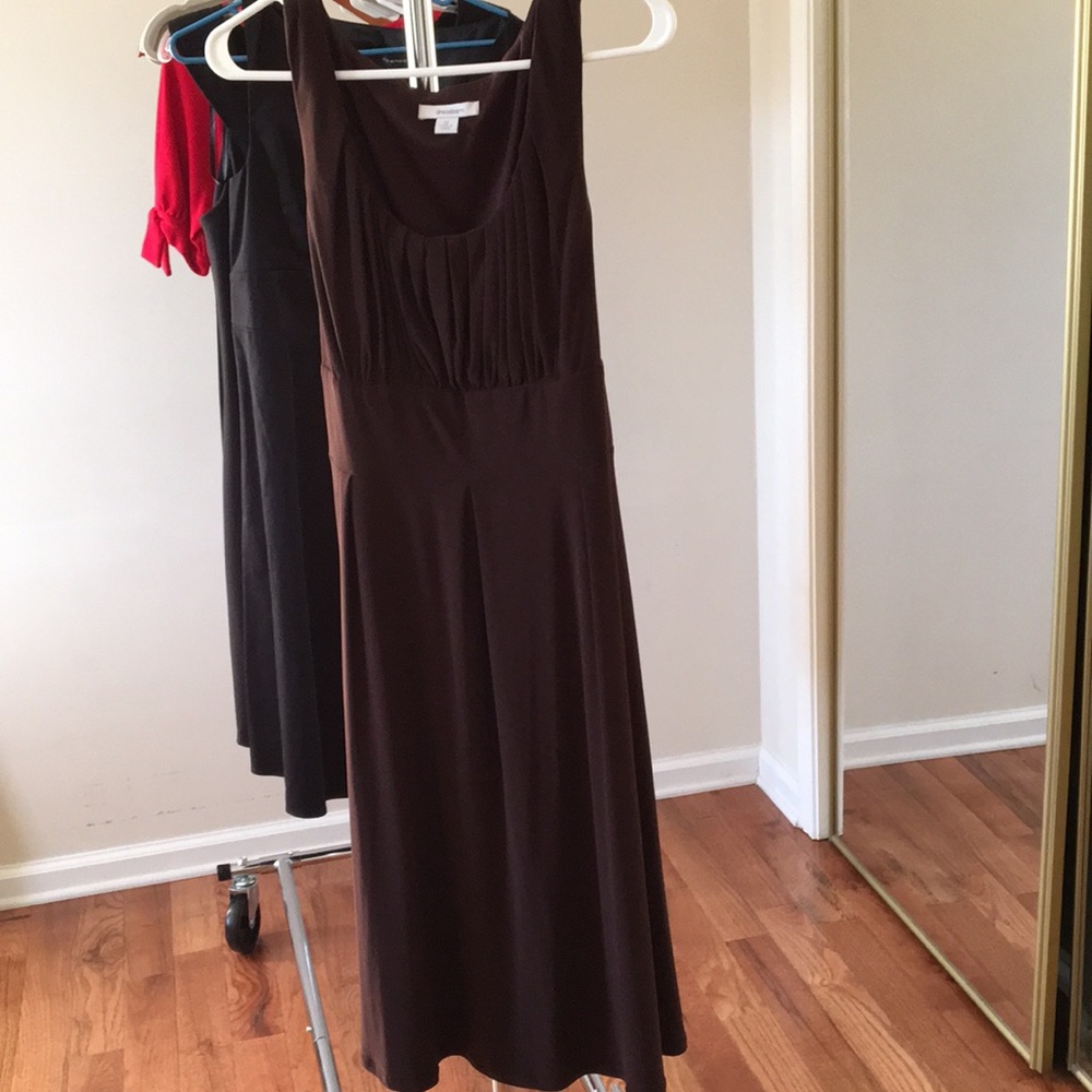 Brown sleeveless dress barn dress.